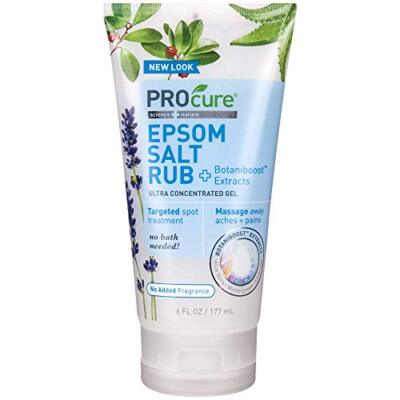 ProCure Epsom Salt Rub Treatment Gel with Aloe Vera Fragrance Free 6Oz Pack of 2