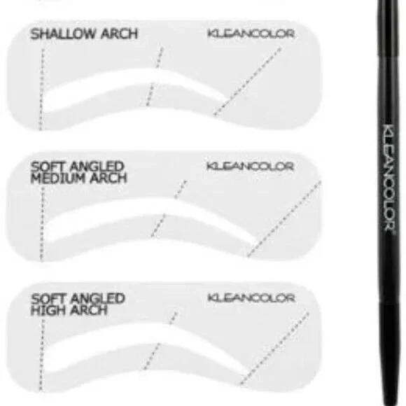 NIB 2PK Kleancolor Best Brow Mates Brow Powder Gel Pomade Kit 5 Stencils & Brush - Image 2 of 2