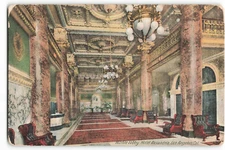 Postcard Marble Lobby, Hotel Alexandria, Los Angeles, Cal VTG VPC02.