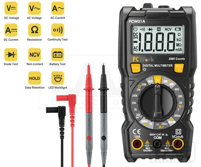 Digital Multimeter Messgerät Strommesser Voltmeter Amperemeter PCW 01 A - Bild 1 von 4
