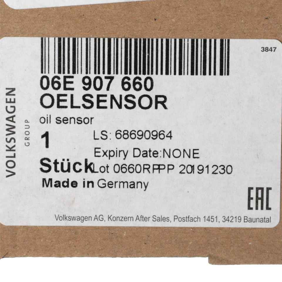 Sensor de nivel de aceite del motor Volkswagen 2004-2018 original OEM CC GTI NUEVO 06E-907-660 Foto 4 de 4