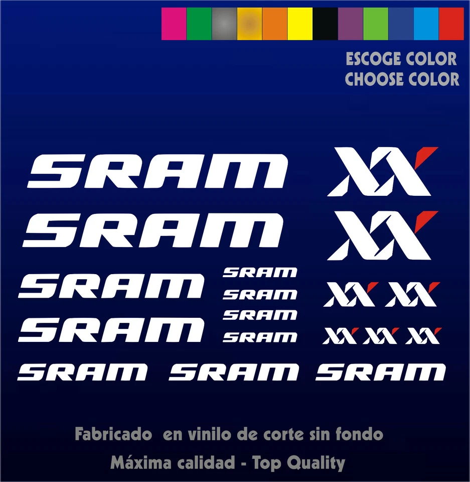 KIT PEGATINAS - STICKERS - VINILO - VINYL - BICICLETA - BIKE - SRAM XX - MTB