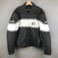 Icon Leather Neo Daytona Motorcycle Racing Jacket Size 44 Black