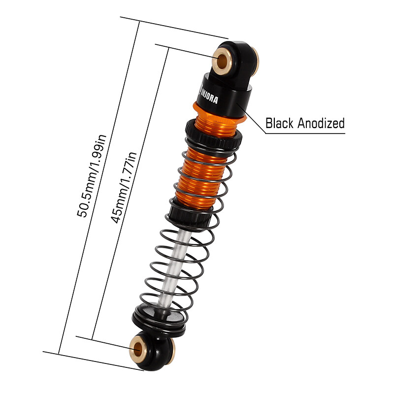 INJORA 45mm Aluminum Threaded RC Shock Absorber Oil Damper for FMS ...