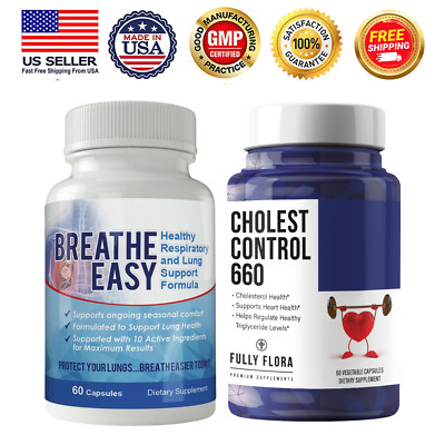 Respiratory System Lung Support Cholesterol Control 660 Heart Supplement 60 Caps