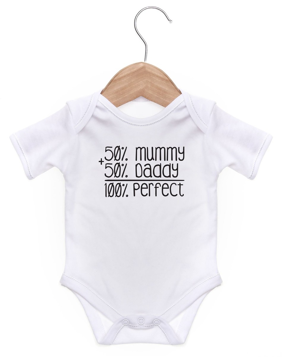 50% Mummy 50% Daddy 100% Perfect Baby Grow For Baby UK