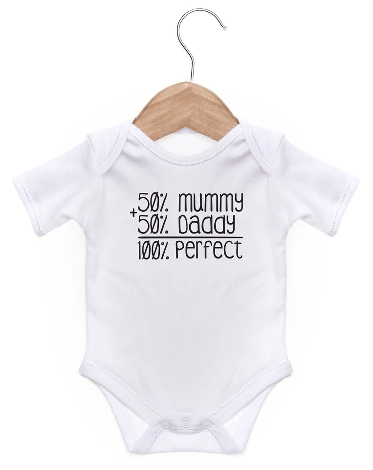 ART HUSTLE 50% Mama 50% Papa 100% Perfect Baby Grow For Baby