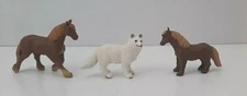 Safari LTD Artic Fox-Horse-Haflinger Lot of 3 Plastic Toy Animal Figures 1.5"