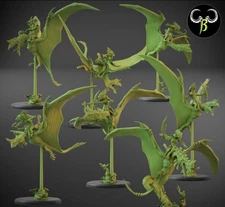 Heliodon Terror Flyers X5 28mm Lizard Men Monster Fantasy Aztec Dinosaurs