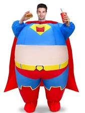 Halloween Inflatable Costume for Adult, Funny Chubby Full Body Heroes Blows U...