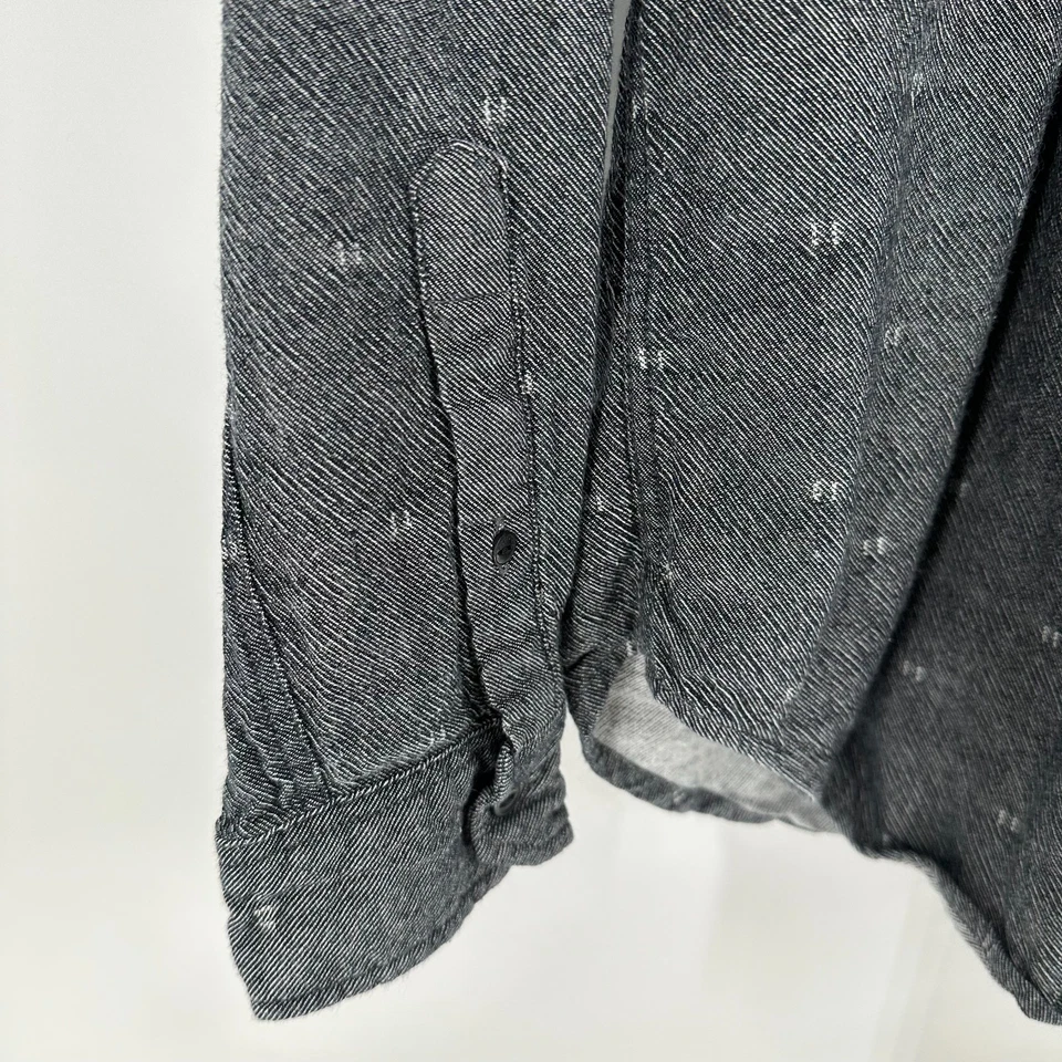 EZEKIEL Herringbone Western Classic Button Down Shirt Heather Gray Size S - Image 4 of 4