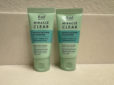 2 x Rael Beauty Miracle Clear Exfoliating Cleanser 1oz Succinic + Salicylic Acid