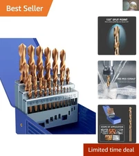 Professional 25Pcs HSS Cobalt Jobber Drill Bit Set 1-13mm - Index Storage Box