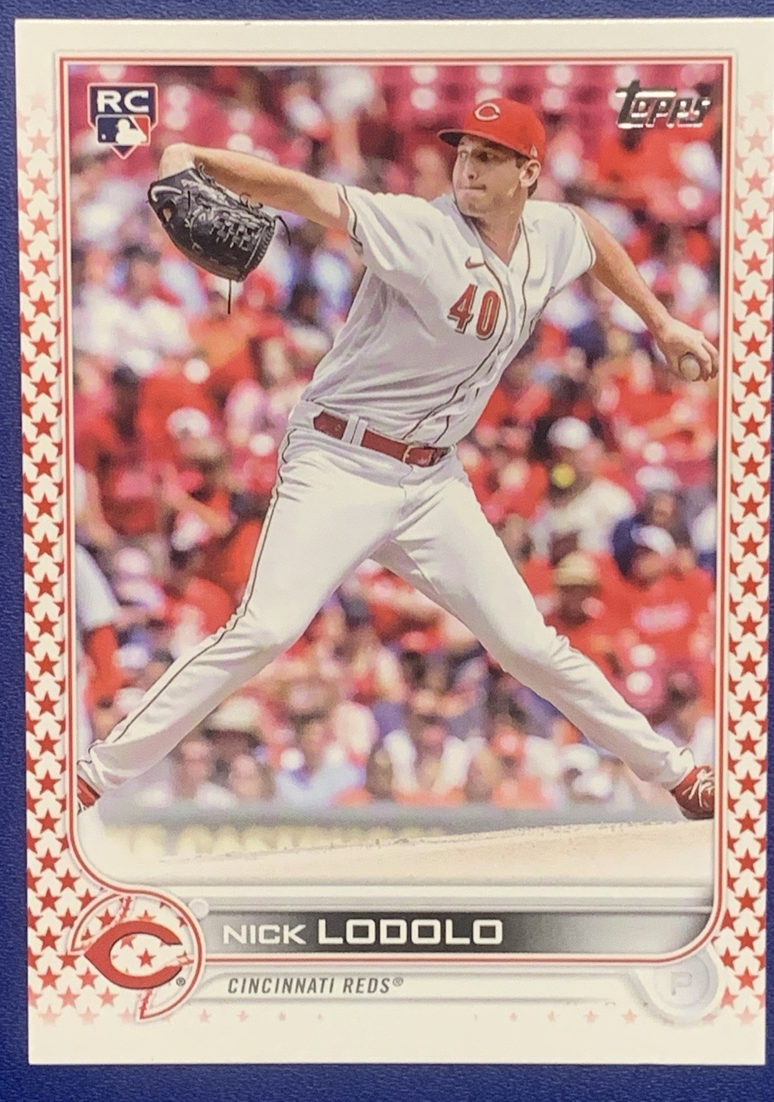 2022 Topps Update Series Nick Lodolo INDEPENDENCE DAY /76 Rookie Card #298 Reds