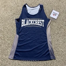 Alleson Athletics Blackcrest Loose Fit Track Singlet Sz. M NEW J136WD Gray/Navy