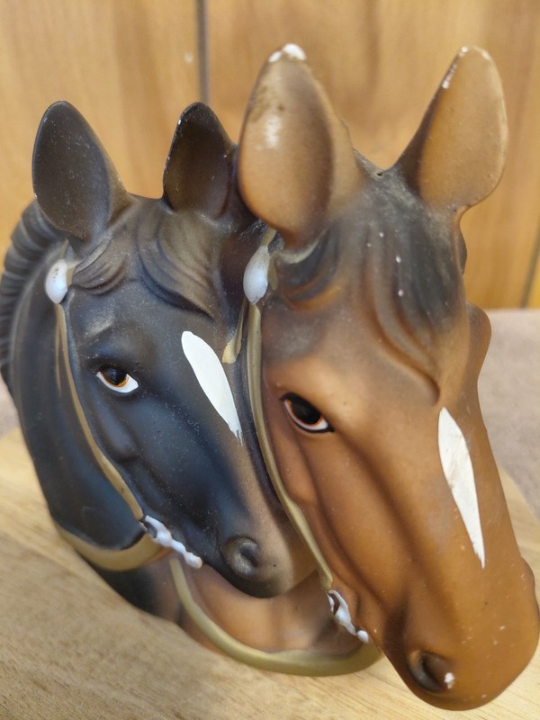 Vintage Ucago Japan 2 Horse Wall Pocket Japan