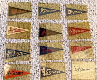 Lot Of 12 1950s American Nut Chocolate Baseball Souvenir Mini Pennants