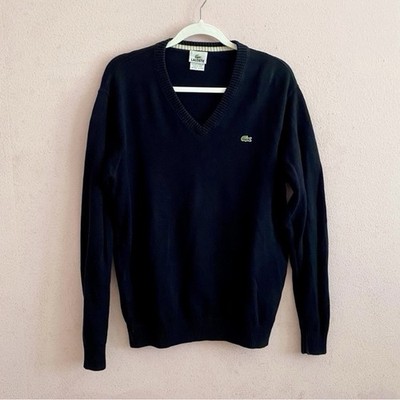 Lacoste Men's 100% Cotton Minimal V-Neck Preppy Timeless Chic Sweater Size L