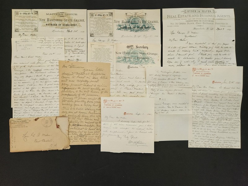 1883 antique NEW HAMPSHIRE STATE GRANGE dunbarton nh LETTERS lot STINSON MARDEN