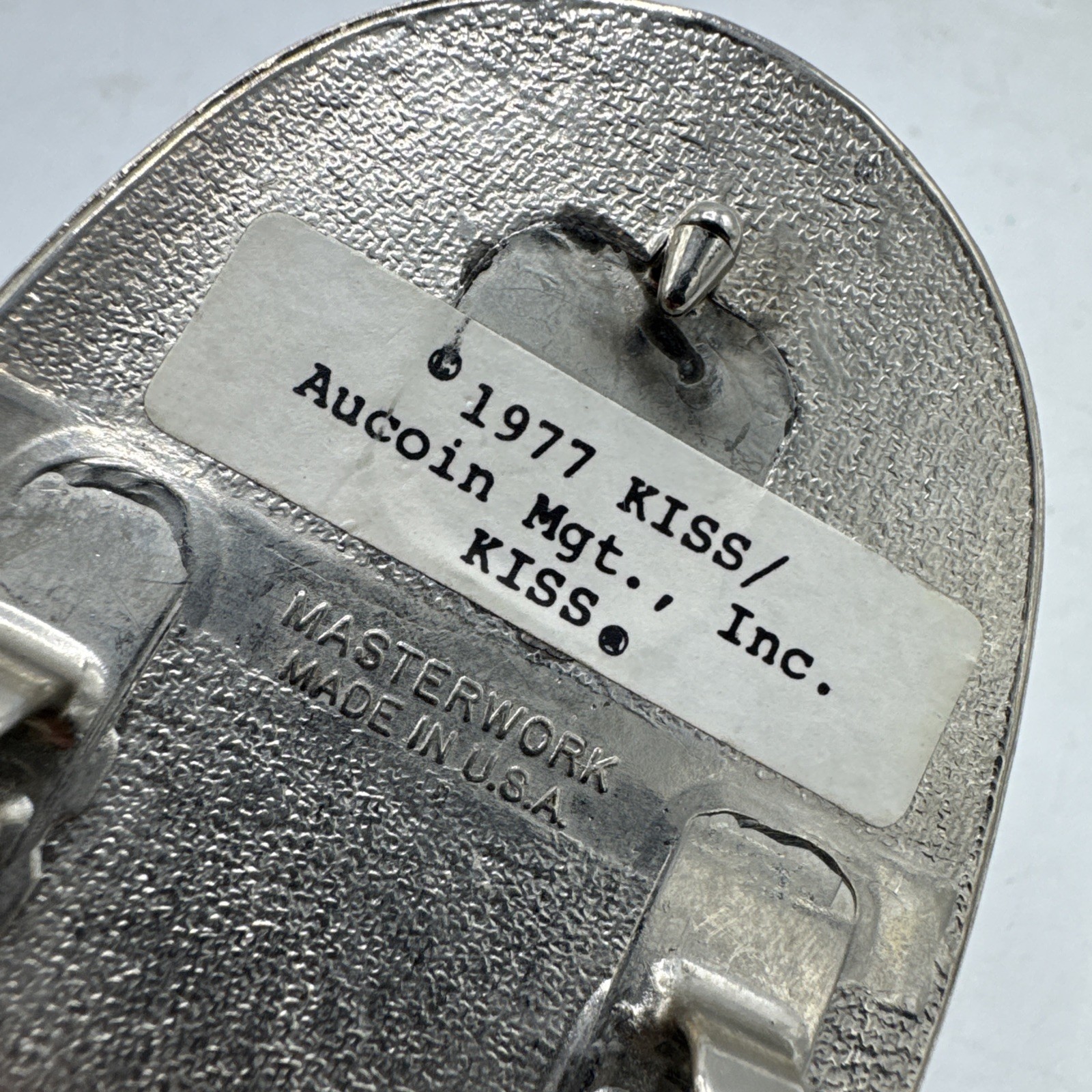 Vintage KISS Belt Buckle Black Prism Logo 1977 Pacifica Ace Peter Gene Paul