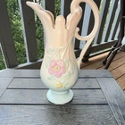 Hull Vintage 1950 Floral Hand Painted Ceramic Pitcher 9” excellent condition