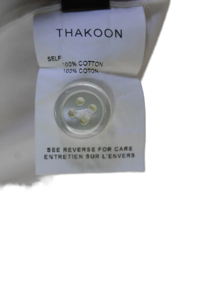 Vestido Camisa Thakoon Mujer Botón Delantero Cuello Redondo Corbata Frontal Blanco Talla 4 Foto 4 de 4