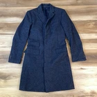 J.Crew Ludlow Topcoat Mens 34S Abraham Moon Wool Glen Plaid Tailored Blue Coat