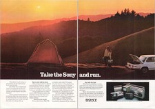 Sony 1980 Original 2pg Print Ad Portable Radios Cassette TV FX-412 Vintage