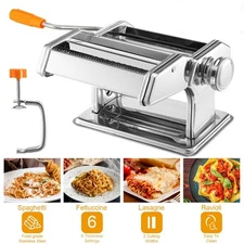 Pasta Maker Machine 180 Roller Adjustable Thickness 2-in-1 Noodles Maker Cutter
