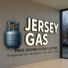Jersey Gas LED Channel Letters – Custom Outdoor Storefront Business Sign 🍔