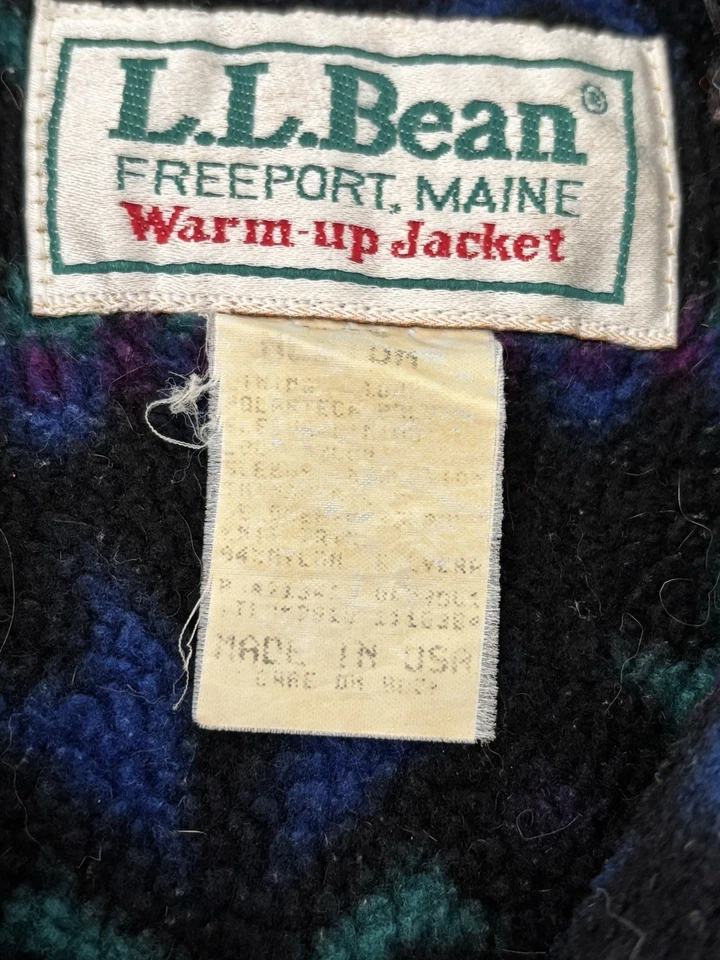 Chaqueta de Colección Años 90 LL Bean Juvenil Talla L Rosa Suave Forrada en Vellón Patrón Azteca Foto 3 de 4