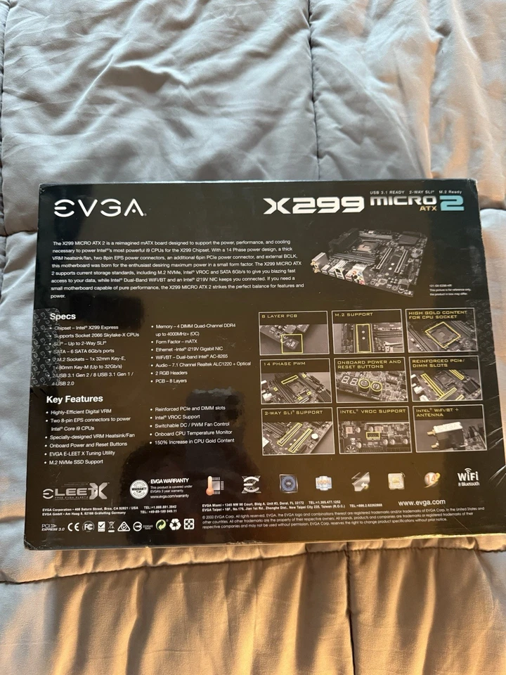 EVGA X299 Micro 2 121-SX-E296-KR LGA 2066 Intel X299 USB 3.1 Micro ATX Intel - Image 2 of 4