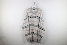 Vintage 90s Streetwear Mens Size XL Fair Isle Geometric Knit Crewneck Sweater