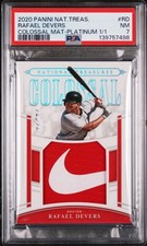 2020 Panini National Treasures Rafael Devers Auto Nike Swoosh Logo Patch 1/1 🔥