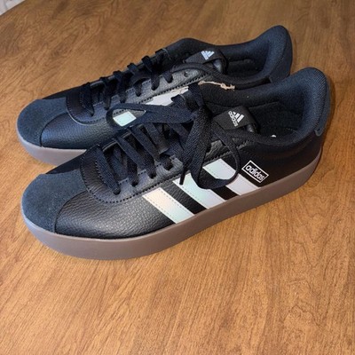 Adidas VL Court 3.0 Black White Gum Sole Shoe Mens 8.5 NWT Skateboard Old School