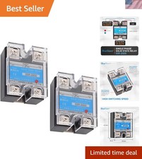 25A DC Solid State Relay, DC 3-32V Input, DC 5-200V Output, Single Phase, Pac...