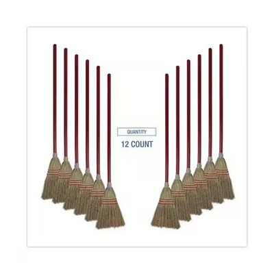 Boardwalk 39 in. Red/Yellow Fiber Bristles Lobby/Toy Corn Broom Corn (12-Pack)