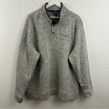 Eddie Bauer Gray 1/4 Radiator Fleece Snap Mock Pullover Men's Size XXL