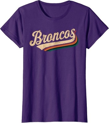 Retro Broncos Name Classic Vintage Gift Ladies' Crewneck T-Shirt