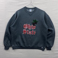 Vintage Russell Athletic Ohio State Buckeyes Sweatshirt Grey USA Made XL 90s