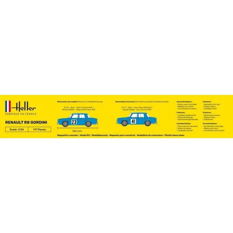 Modello Auto Renault R8 Gordini |HELLER|80700| 1:24 Modello Char Promo - Immagine 3 di 4