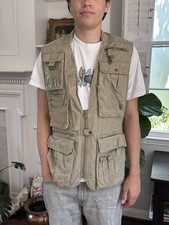 Vtg 1986 Banana Republic Mill Valley M Safari Vest 100 Cotton Fishing