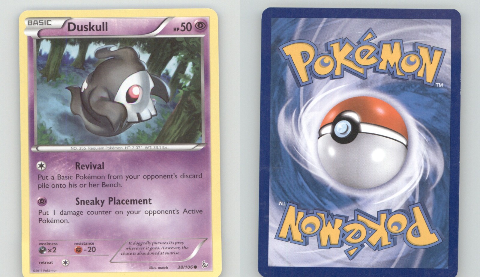 DUSKULL 38/106 COMMON FLASHFIRE POKEMON LIGHTLY PLAYED