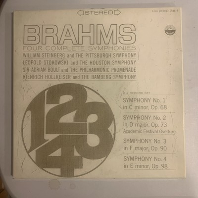Brahms, Box Set, VG+, Four Complete Symphonies, Various