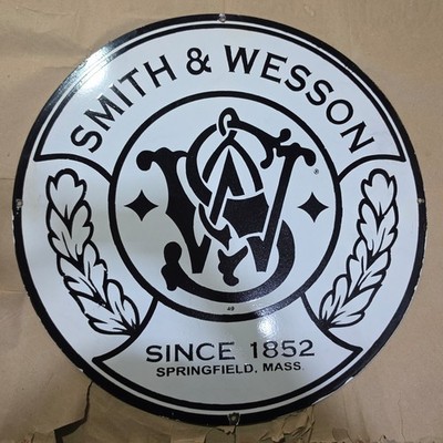 SMITH & WESSON PORZELLAN EMAILSCHILD 29 X 29 ZOLL