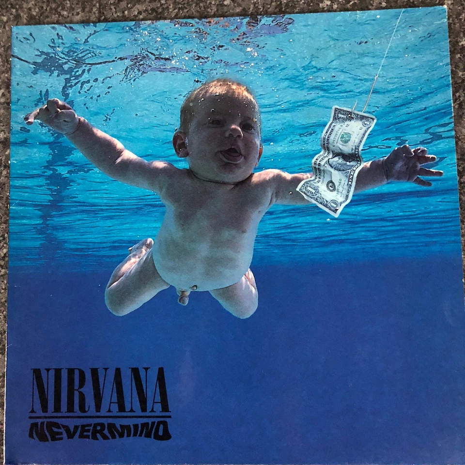 LP VINYL NIRVANA ALBUM NEVERMIND EUROPE 1ST PRESS 1991  MISPRINT INNER EX/EX - Image 2 of 4