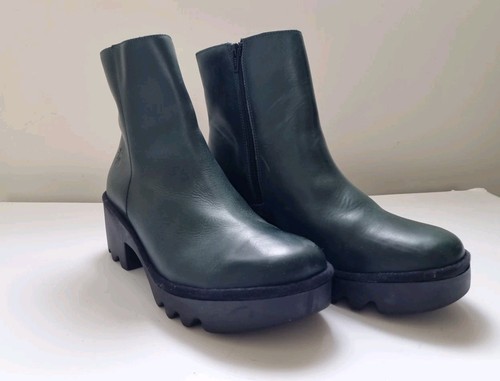 Fly London Womens TOOR513FLY Casual Zip-Up Ankle Boots Leather Petrol EU40/US9 - Foto 2 di 11