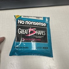 No Nonsense Vintage Great Shapes Pantyhose NEW SEALED Size B Off Black Sheer Toe