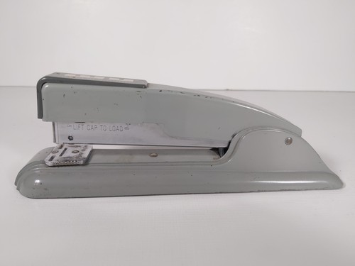 Grapadora de escritorio vintage Swingline Western Union gris longitud 8,5" Long Island NY EE. UU. - Imagen 2 de 14