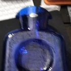 Blenko Handcrafted Blue Art Glass Hand Blown Glossy Bottle USA
